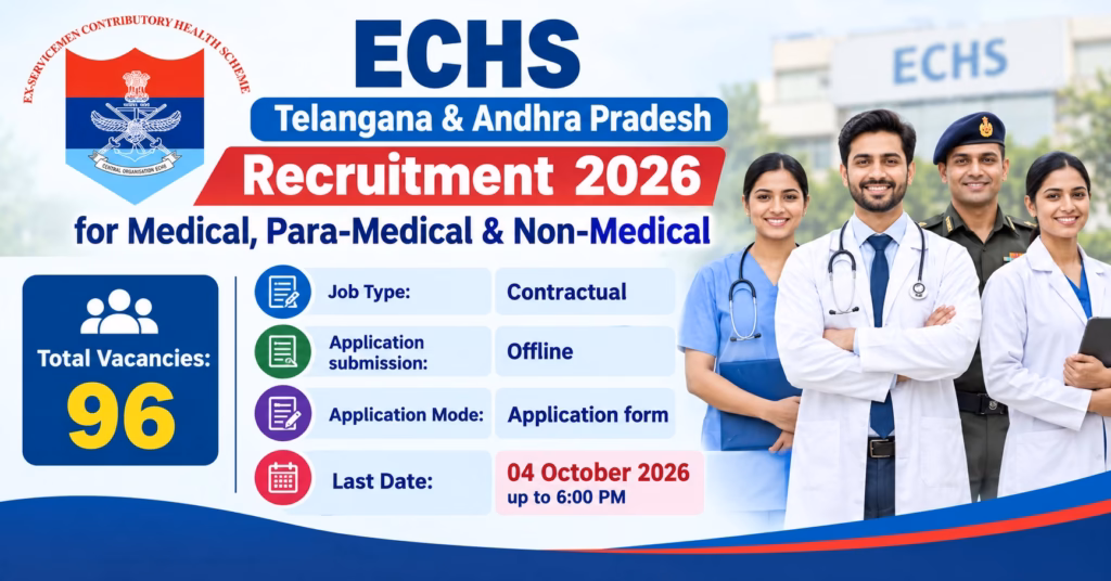 ECHS Telangana & Andhra Pradesh Recruitment 2026